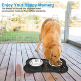 Dog Double Bowl With Silicone Mat