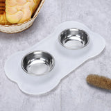 Dog Double Bowl With Silicone Mat